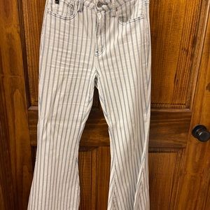 Bellbottom stripped blue jeans